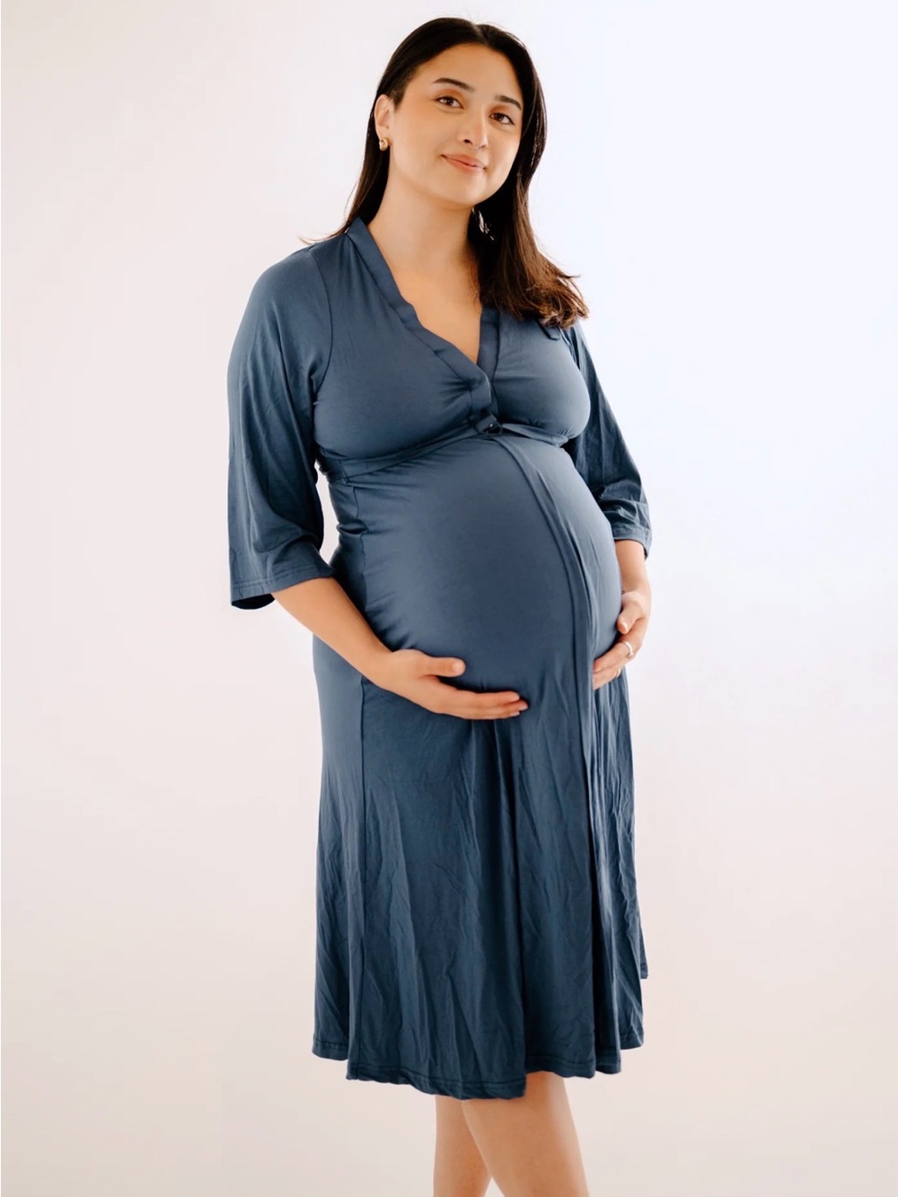 LILA LABOR & POSTPARTUM GOWN IN MIDNIGHT BLUE